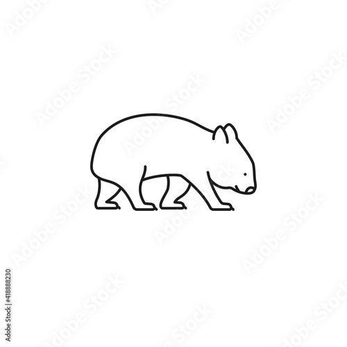 Wombat vector line icon