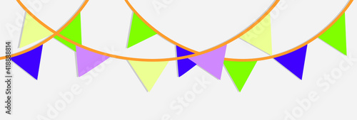 colorful party flag with green