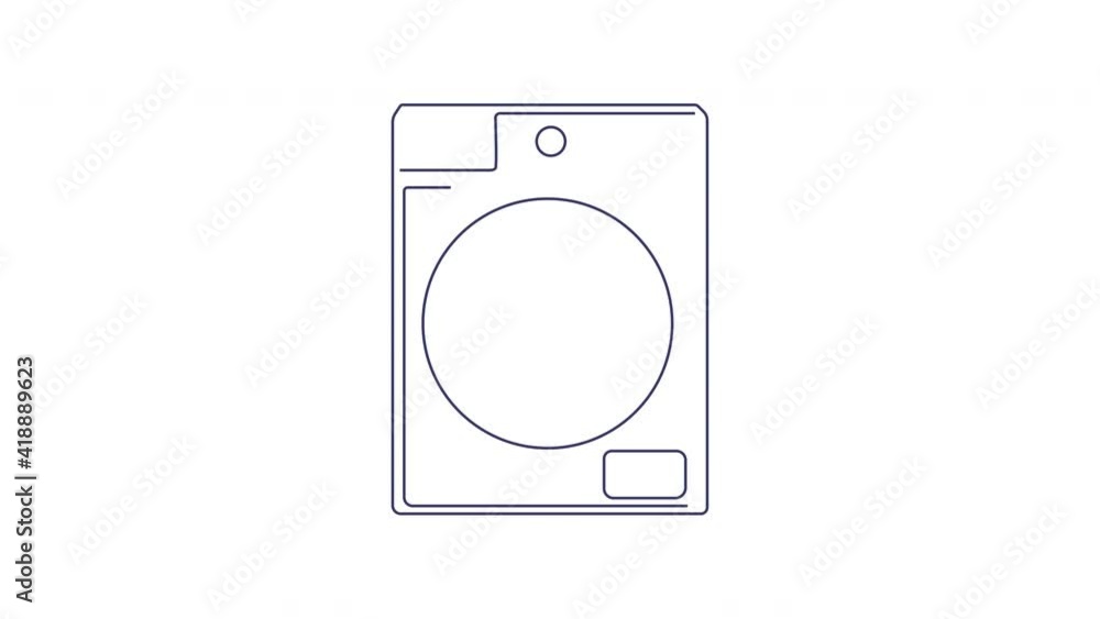 Self drawing washing machine work. Copy space. Self drawing washing machine work. Copy space.