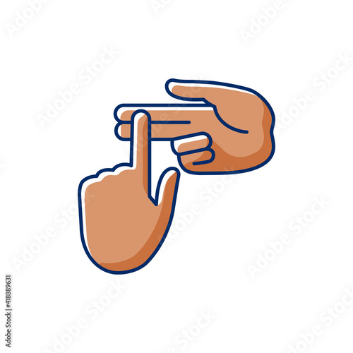 Counting on fingers RGB color icon. Clear and simple way to count. Way to demonstrate counting. Images of hands of dark-skinned people. Math at Your fingertips. Isolated vector illustration