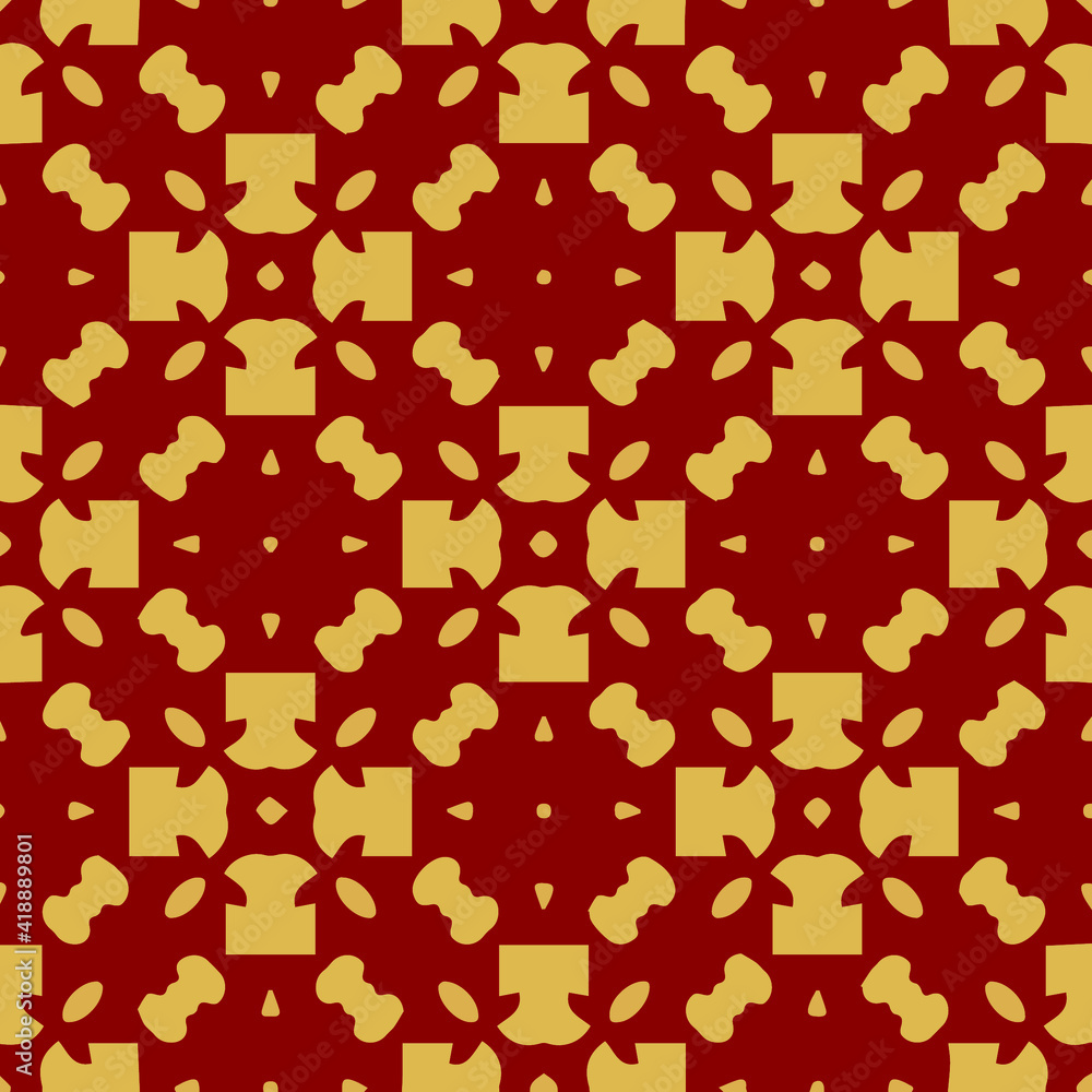 Seamless pattern with symmetric geometric ornament.
Seamless pattern with symmetric geometric ornament.