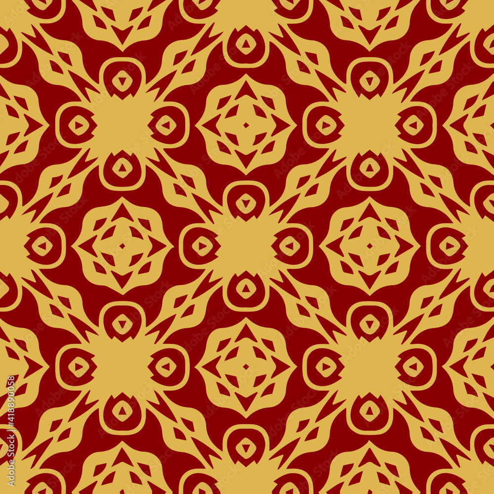 Fototapeta premium Seamless pattern with symmetric geometric ornament. 