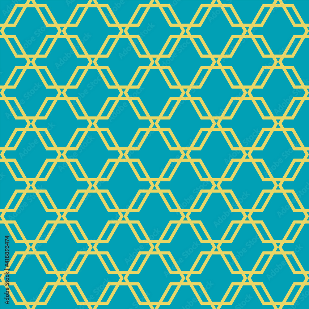 Vector of yellow and blue hexagons background. Digital geometric abstraction. Geometric abstract design Vector of yellow and blue hexagons background. Digital geometric abstraction. Geometric abstract design