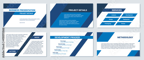 Business presentation design template powerpoint. Modern corporate document.