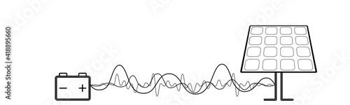 vector illustration of solar battery energy storage power vibes	
