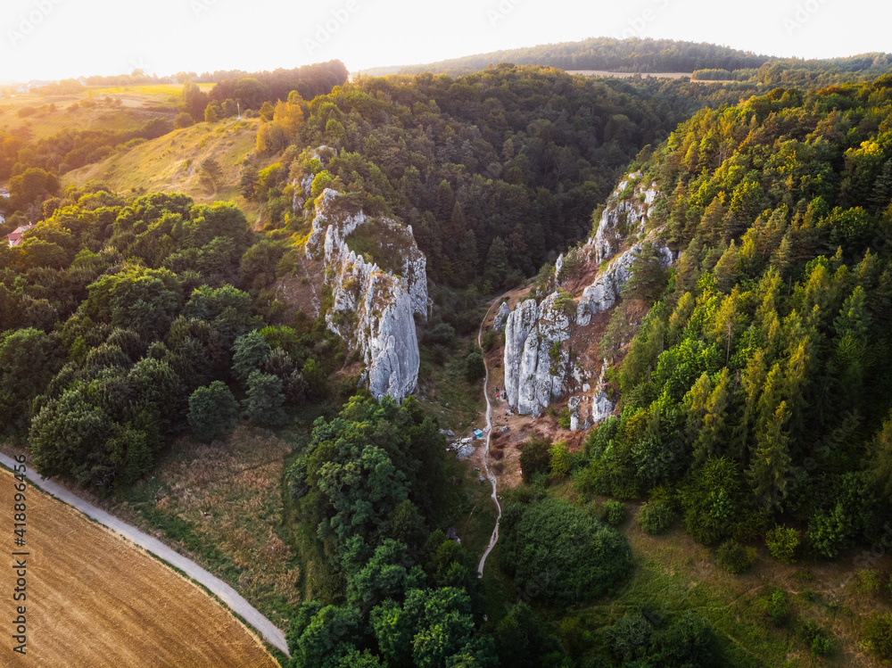 dolina bolechowicka, brama bolechowicka, lato, dron