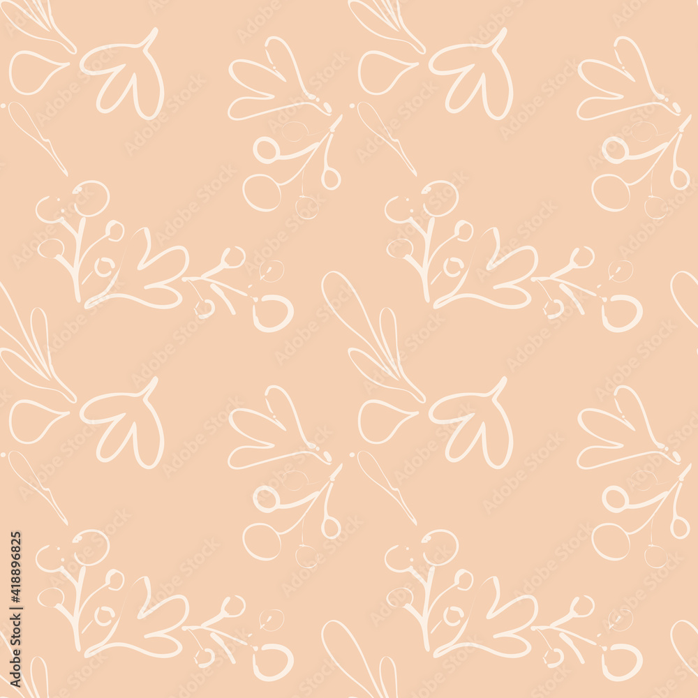Seamless Pattern of Stylized Floral Elements. Seamless Pattern of Stylized Floral Elements.