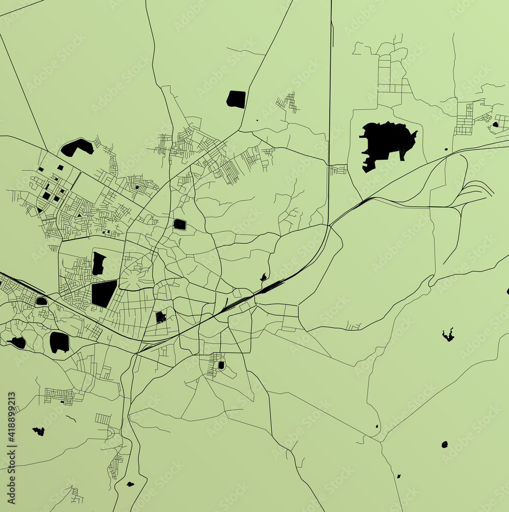 Jabalpur, Madhya Pradesh, India (IND) Urban vector city map with