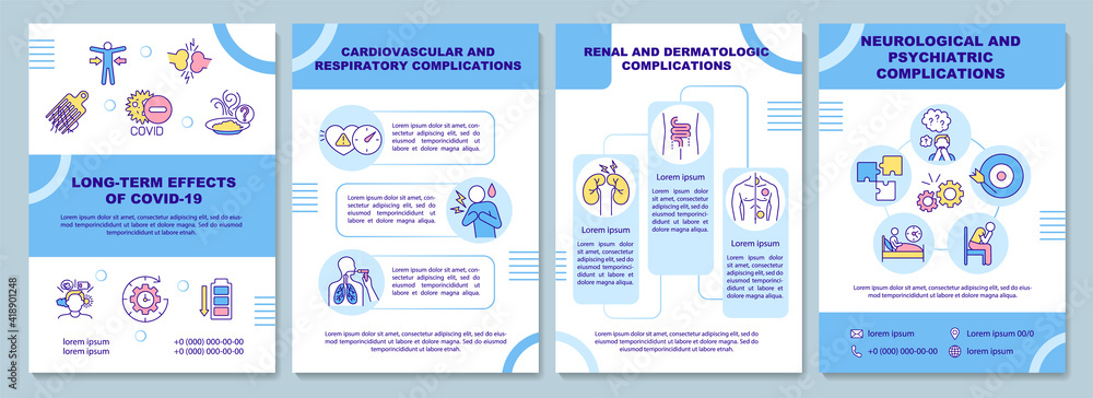 Vetor de Long term effects of COVID 19 brochure template ...