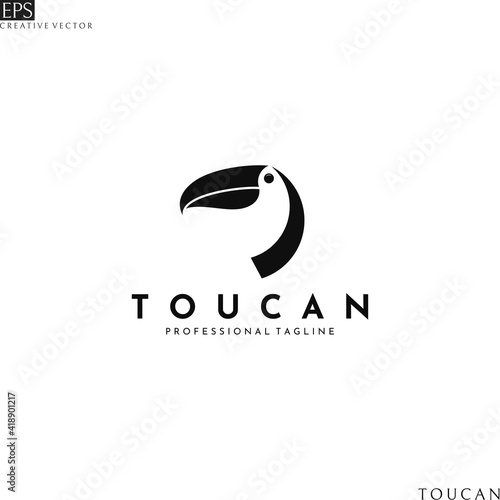 Toucan logo. Abstract bird 
