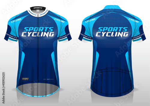 jersey bicycle front and back view, sporty design ready to print in textile and fabric,