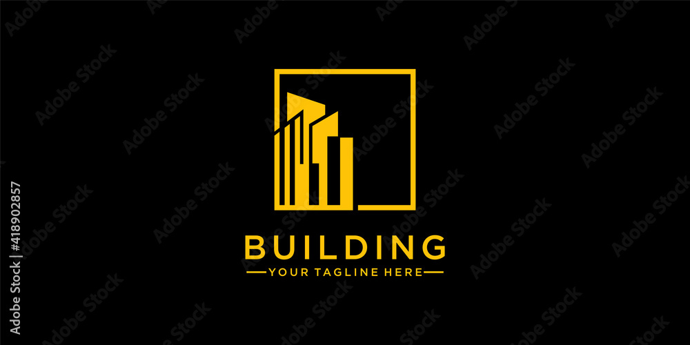 Building construction logo with creative modern concept for design inspirasion Building construction logo with creative modern concept for design inspirasion