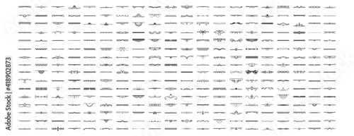 Set Black Simple Line Collection Doodle Border Elements Vector Design Style Sketch Isolated Illustration For Banner