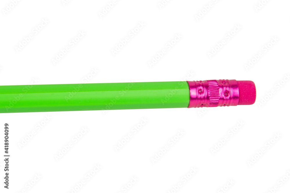 Bright pencil eraser for drawing isolated on the white background Bright pencil eraser for drawing isolated on the white background