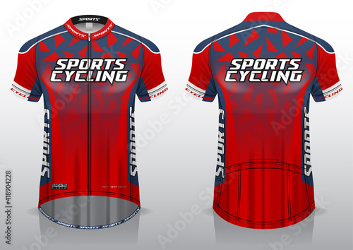 jersey bicycle front and back view, sporty design ready to print in textile and fabric, photo