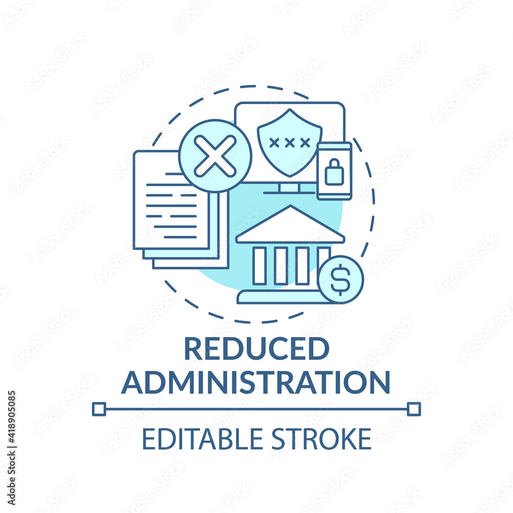 Reduced administration concept icon. Improve the quality of legislation idea thin line illustration. Security management. Vector isolated outline RGB color drawing. Editable stroke Reduced administration concept icon. Improve the quality of legislation idea thin line illustration. Security management. Vector isolated outline RGB color drawing. Editable stroke