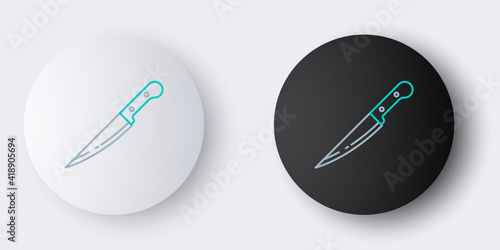 Line Knife icon isolated on grey background. Cutlery symbol. Colorful outline concept. Vector.