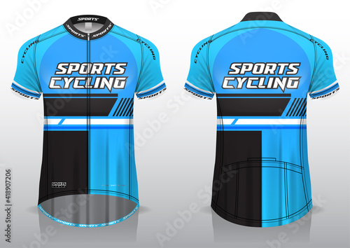 jersey bicycle front and back view, sporty design ready to print in textile and fabric, photo