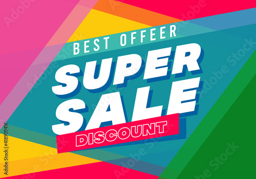 Super sale big finale special offer concept horizontal banner template design.Design template discount abstract promotion layout poster.Mega sale vector illustration.Just shop now.Modern bright flyer.