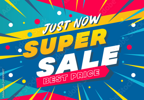 Super sale big finale special offer concept horizontal banner template design.Design template discount abstract promotion layout poster.Mega sale vector illustration.Just shop now.Modern bright flyer.