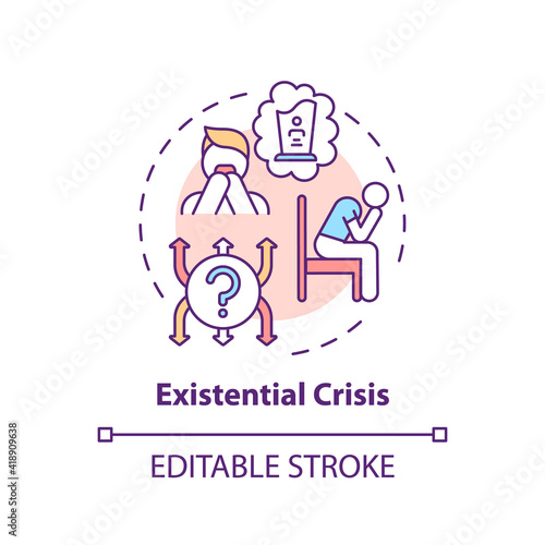 Foto Existential crisis concept icon