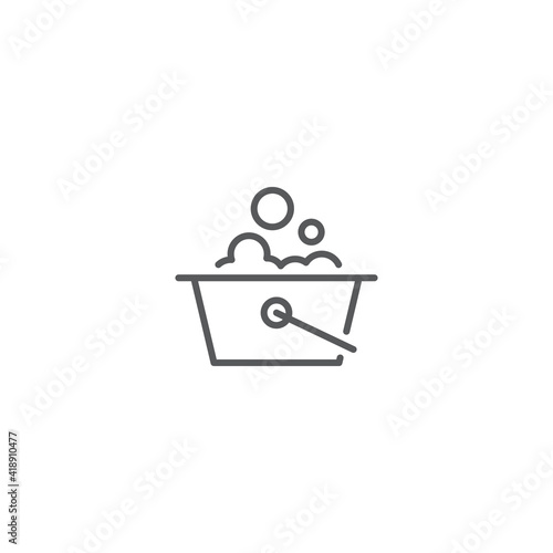 mop bucket with foam soap line icon linear style sign for mobile concept and web design bucket