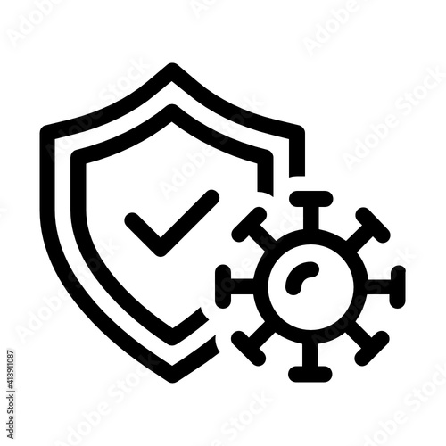 Protection against coronavirus, shield protect from virus during covid-19 pandemic icon vector