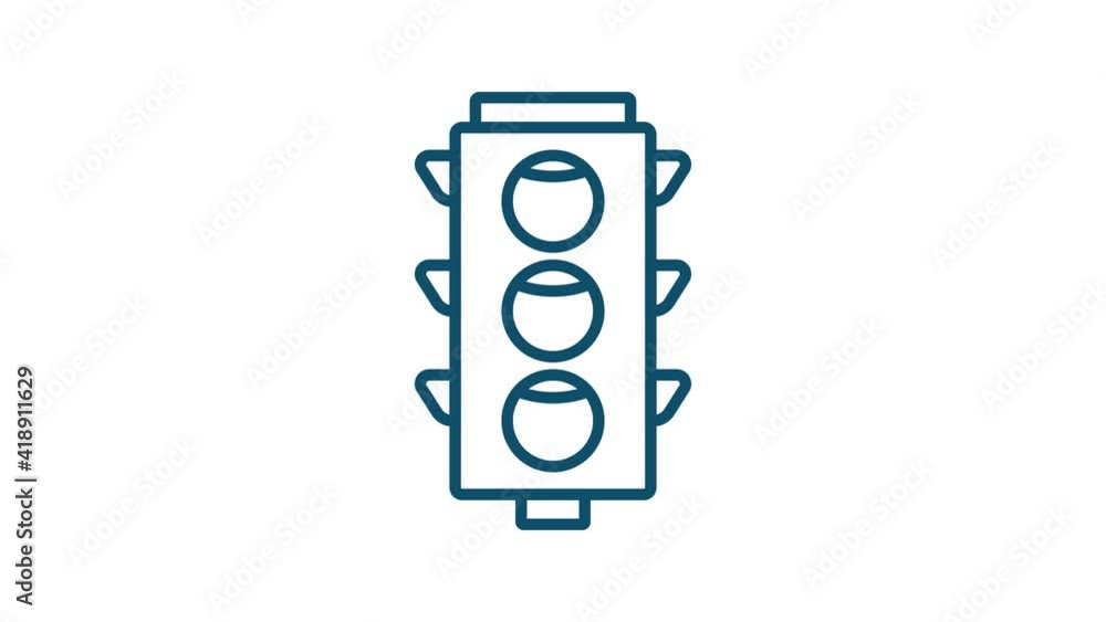 Traffic lights isolated on white background. Motion graphics. Traffic lights isolated on white background. Motion graphics.