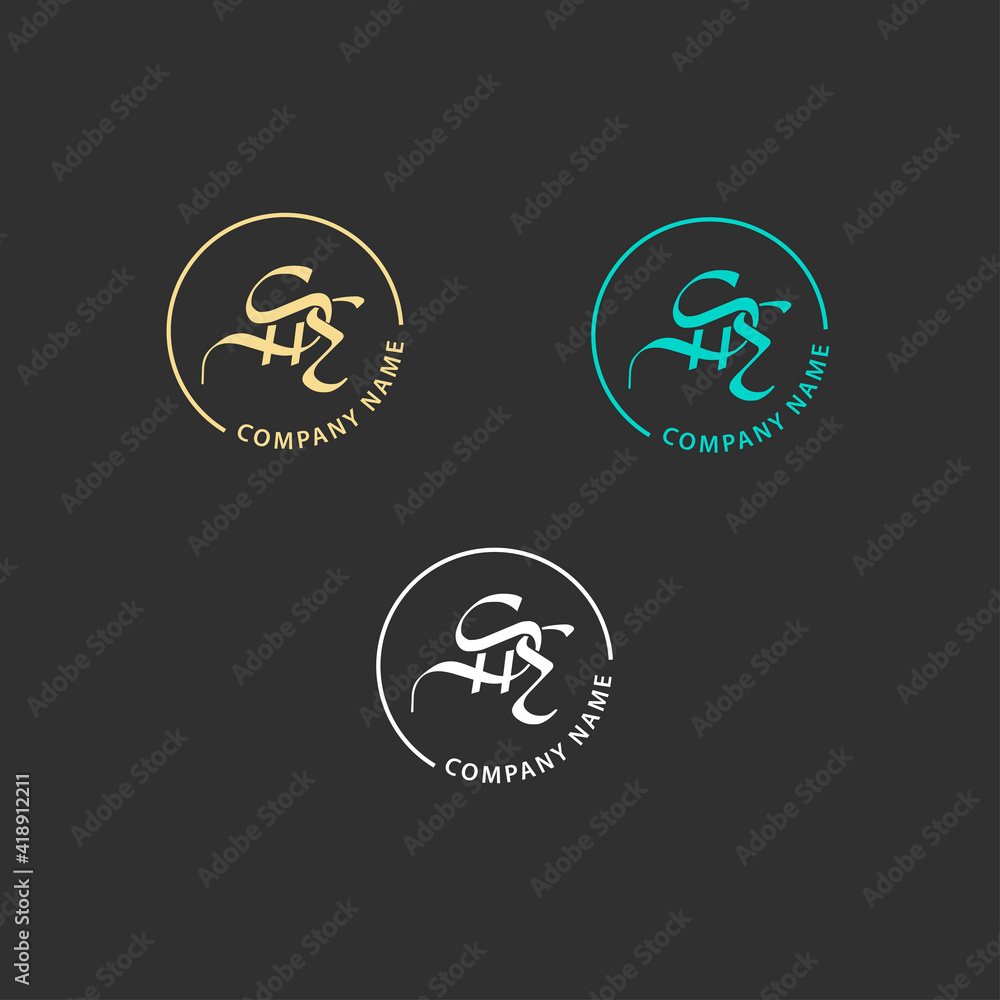 Fototapeta premium letters SHE circle identity gold green blue white