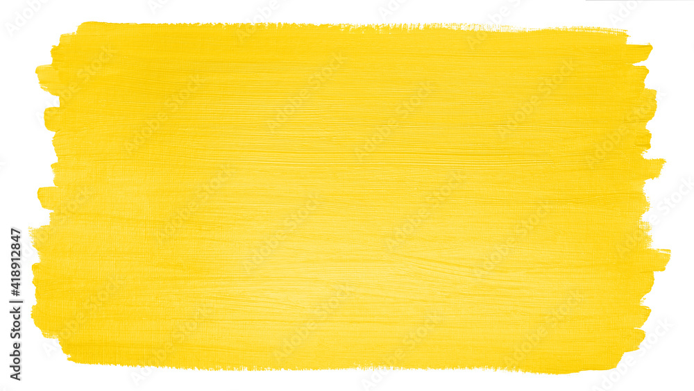 real hand-painted bright yellow acrylic paint background with brushstroke texture