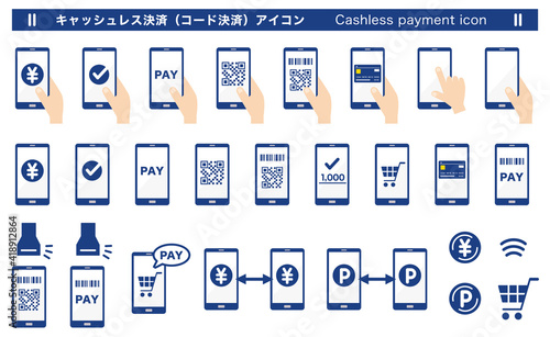 スマートフォンのキャッシュレス決済アイコン