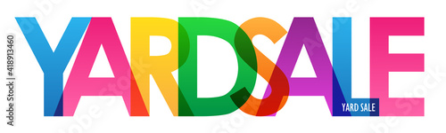 YARD SALE colorful vector typography banner isolated on white background