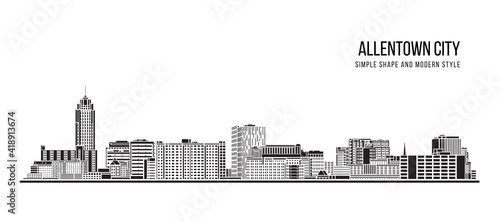 Cityscape Building Abstract Simple shape and modern style art Vector design -  Allenttown city photo