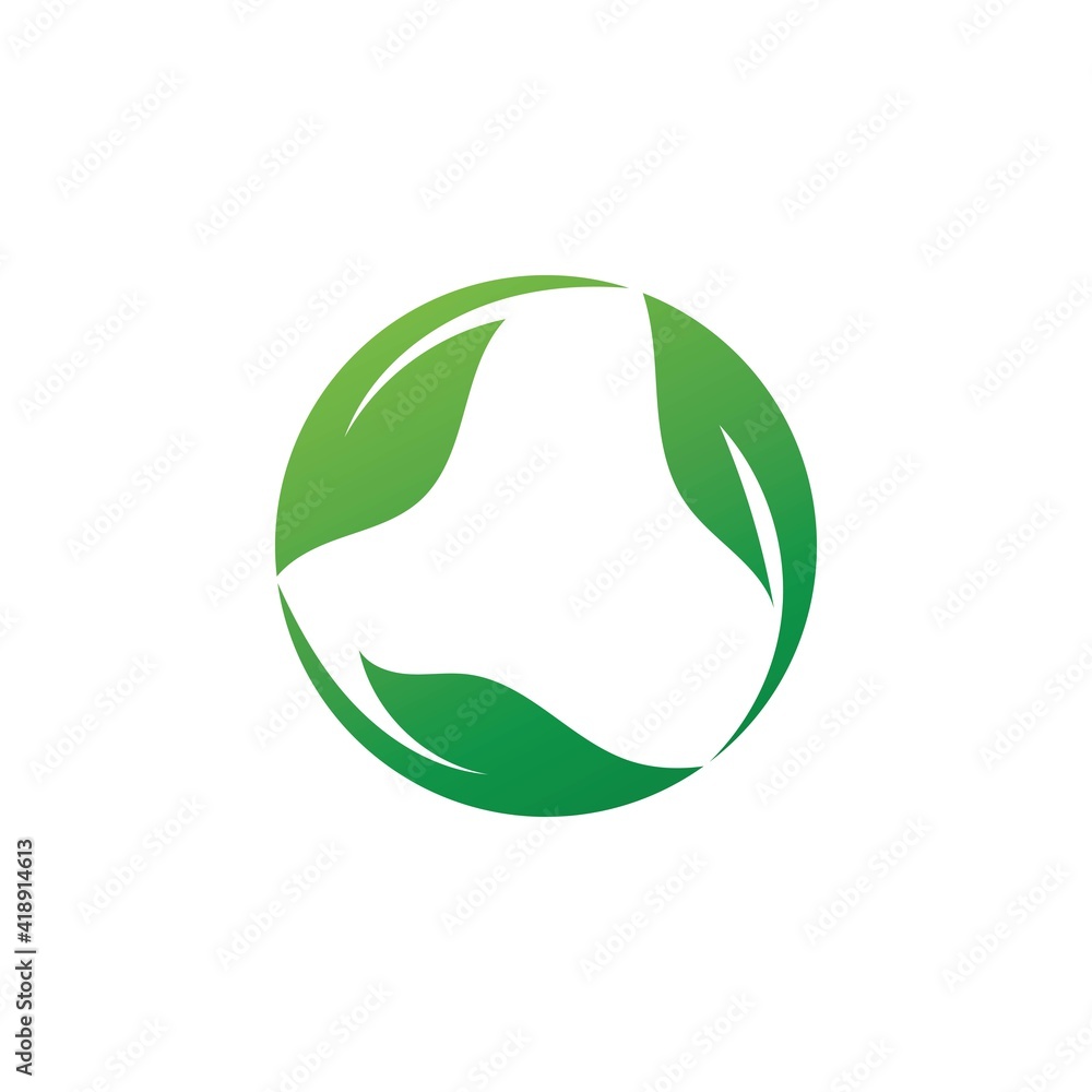 Logos of green Tree leaf ecology