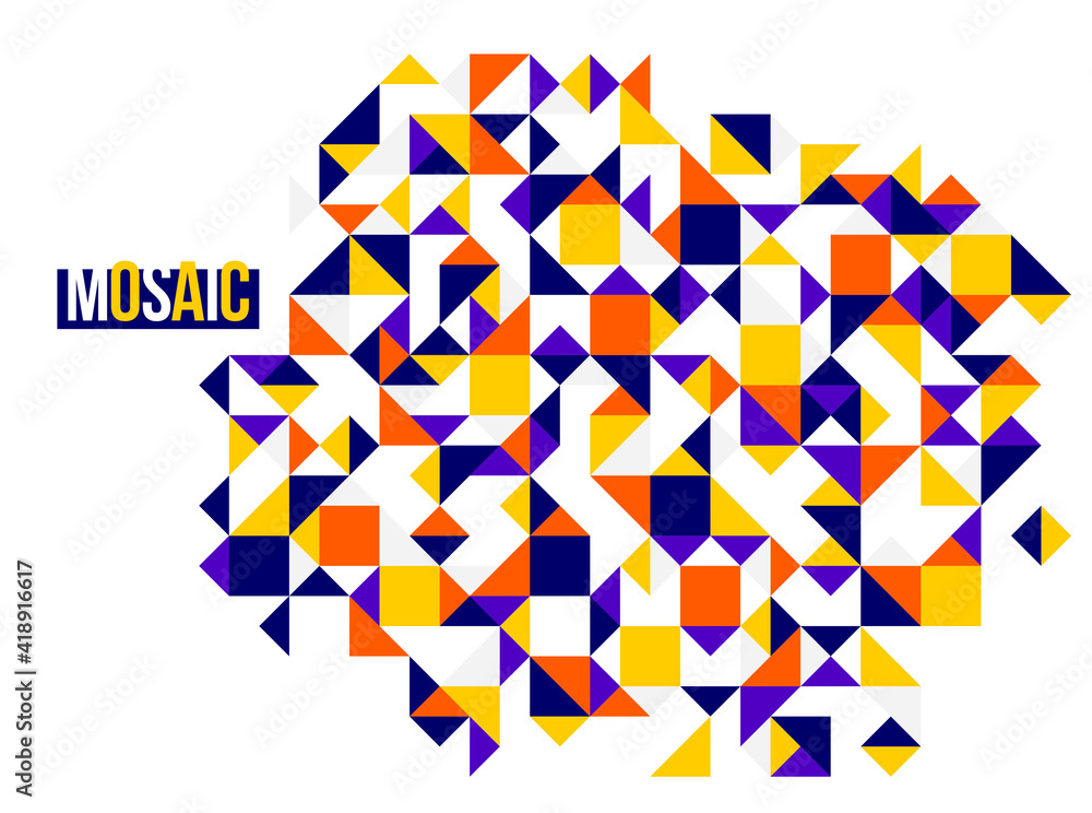 Obraz premium Abstract bright colorful mosaic vector background, artistic design element trendy modern style, texture beautiful digital art.