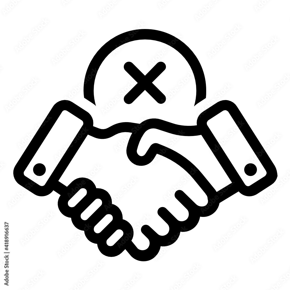 Avoid contact, handshake forbidden icon vector Avoid contact, handshake forbidden icon vector