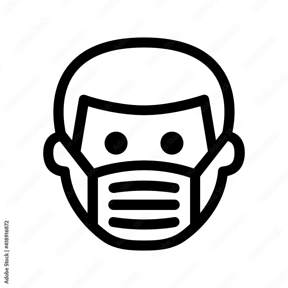 Man wearing face mask for protect from coronavirus during covid-19 global pandemic Man wearing face mask for protect from coronavirus during covid-19 global pandemic