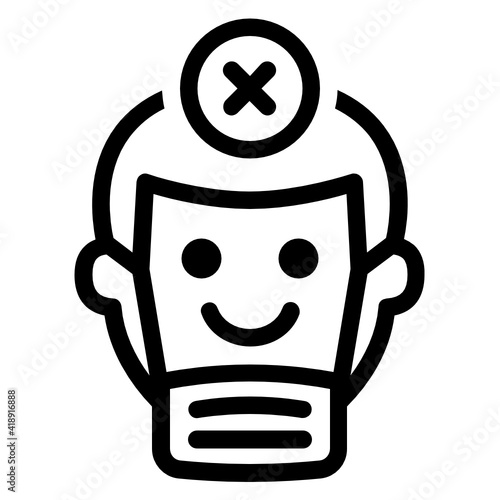 Person not wearing face mask properly for protect from coronavirus