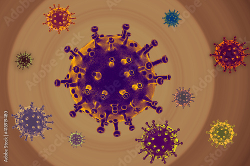  Pandemic medical health risk,  virology concept. COVID-19 coronavirus prevention and quarantine poster photo