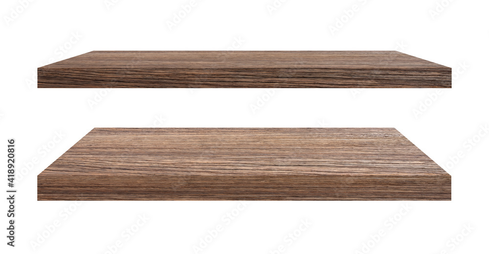 Wooden shelves set isolated on white background,wood texture,Place the product,with clipping paths. Wooden shelves set isolated on white background,wood texture,Place the product,with clipping paths.