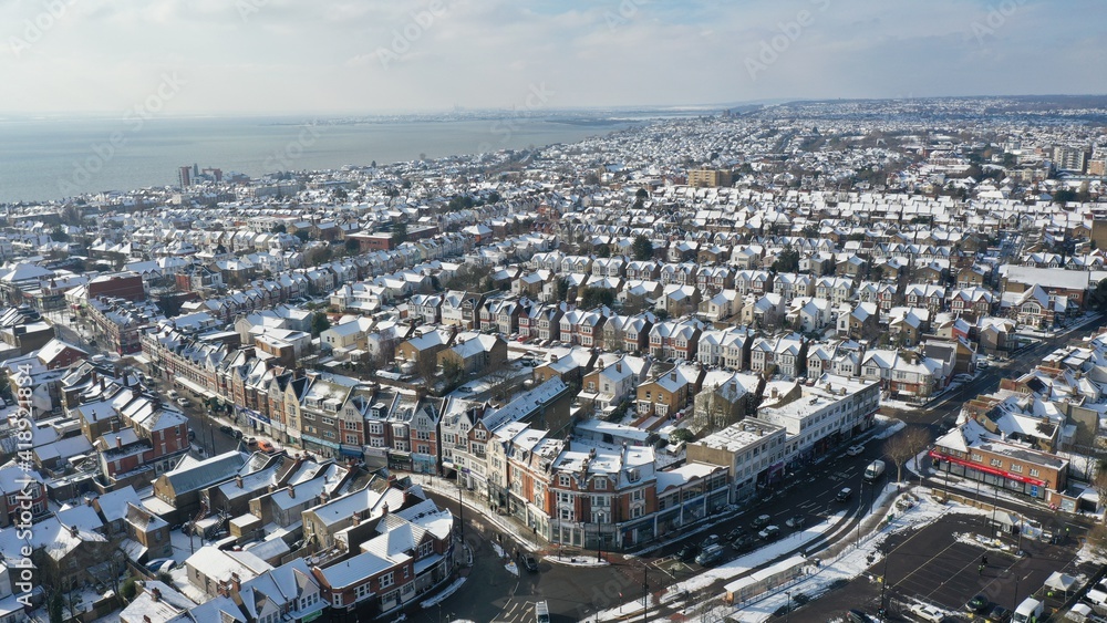 aerial view snow