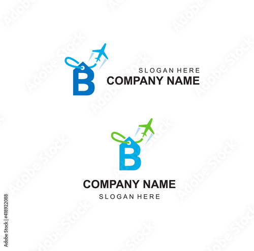 travel company logo letter B  flying bonus tour