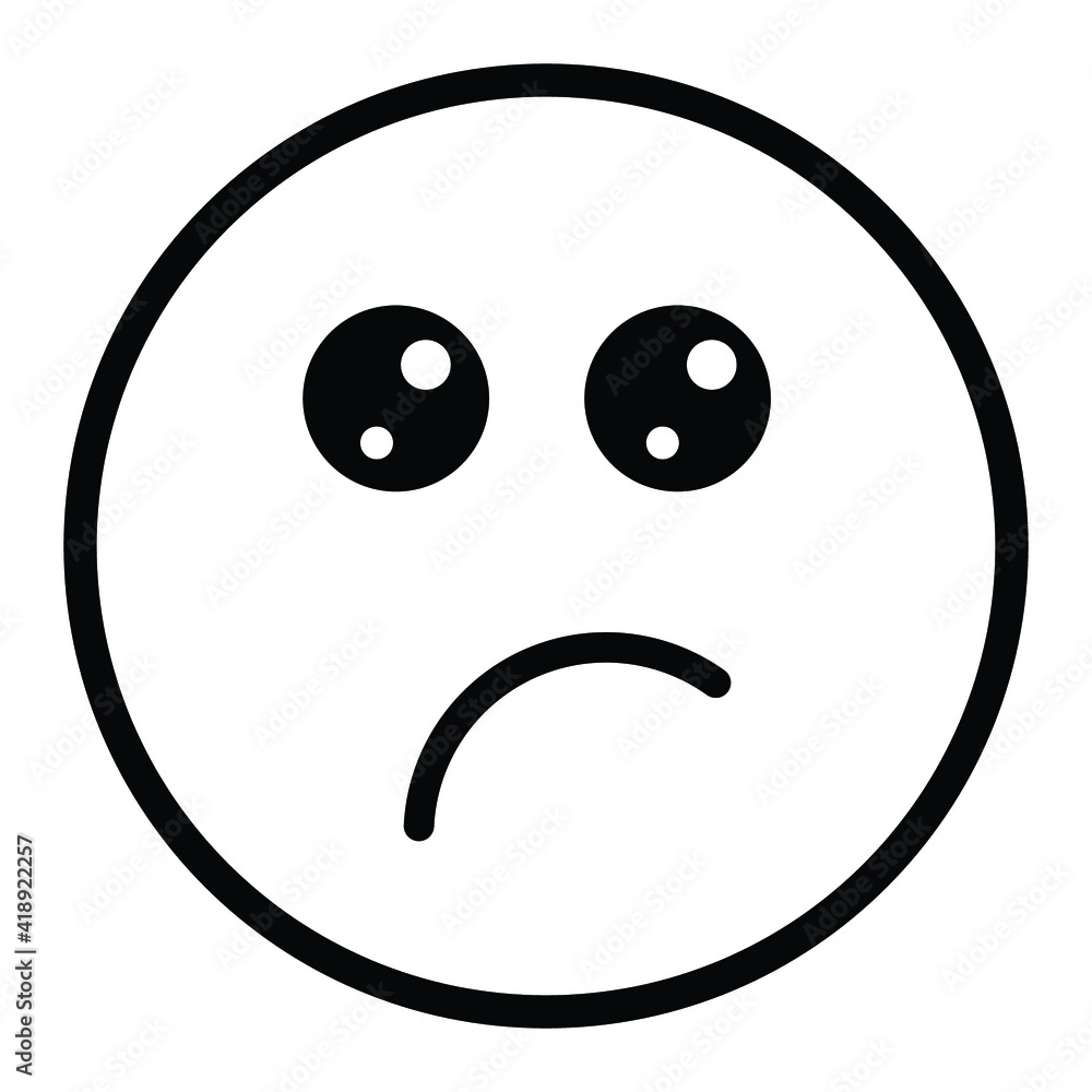 Cute thin line confused emoji face. Royalty free and fully editable. Cute thin line confused emoji face. Royalty free and fully editable.