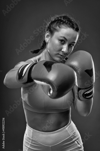 Boxer girl with red gloves © Xalanx