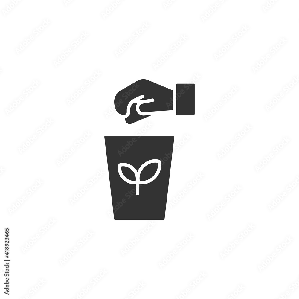 Eco trash icon isolated on white background. Environment symbol modern, simple, vector, icon for website design, mobile app, ui. Vector Illustration Eco trash icon isolated on white background. Environment symbol modern, simple, vector, icon for website design, mobile app, ui. Vector Illustration