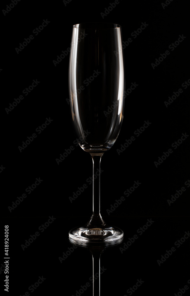 Empty glass on a dark background