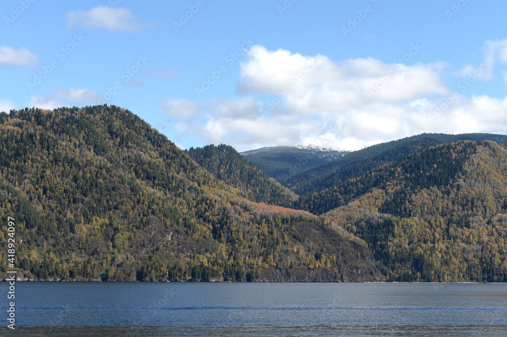 Teletskoye Lake in the north-east of the Altai Mountains. Altai Republic. Western Siberia. Russia Teletskoye Lake in the north-east of the Altai Mountains. Altai Republic. Western Siberia. Russia