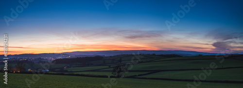 Blue Hour of the Fields  Berry Pomeroy Village in Devon  England  Europe