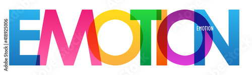 EMOTION colorful vector typography banner isolated on white background