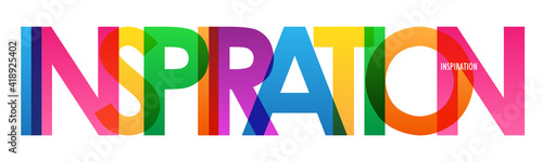 INSPIRATION colorful vector typography banner isolated on white background